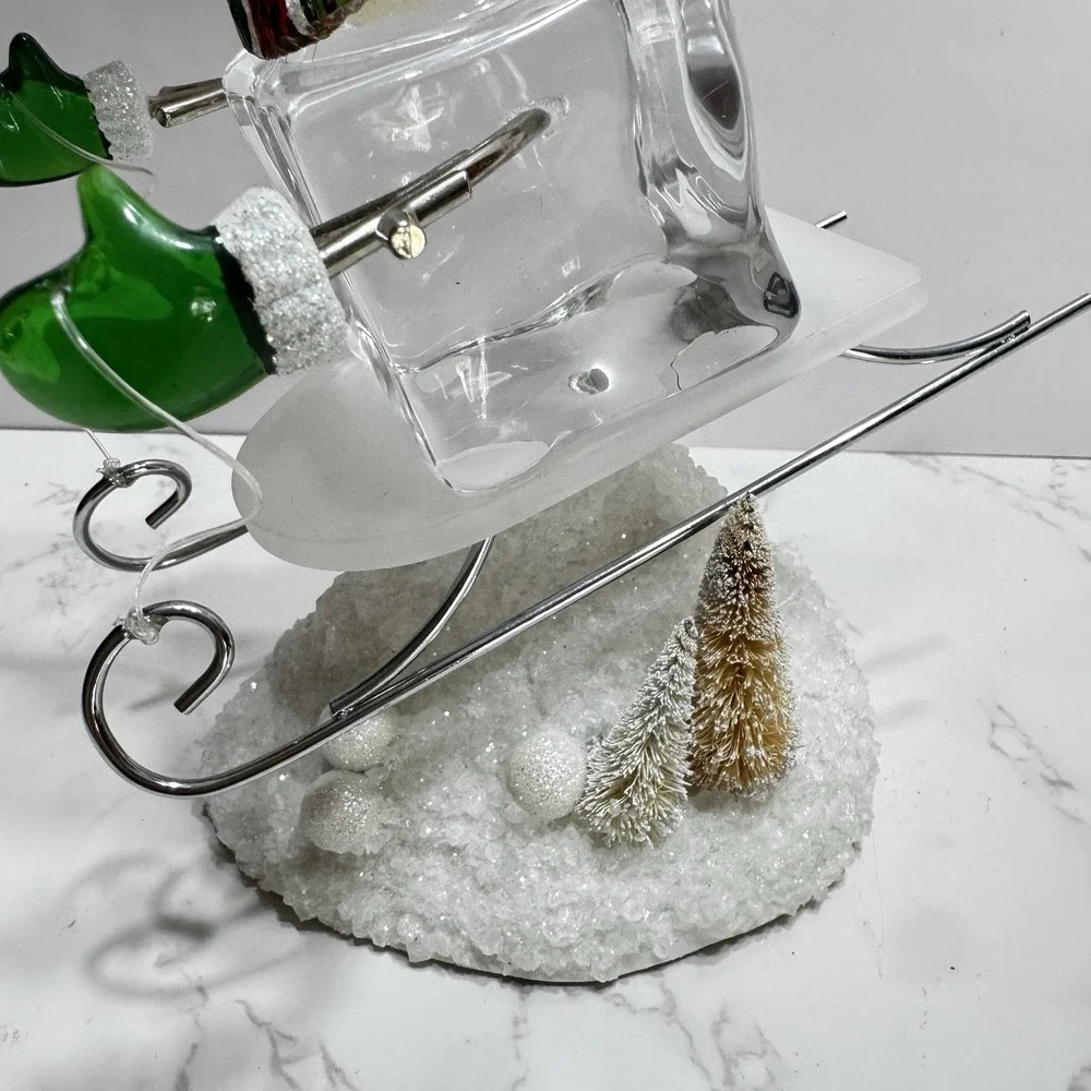 LED Snowman On A Sled figurine Changing Colours Christmas Decor 8